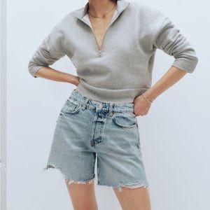 Reformation Raye Mid Rise Relaxed Jean Shorts